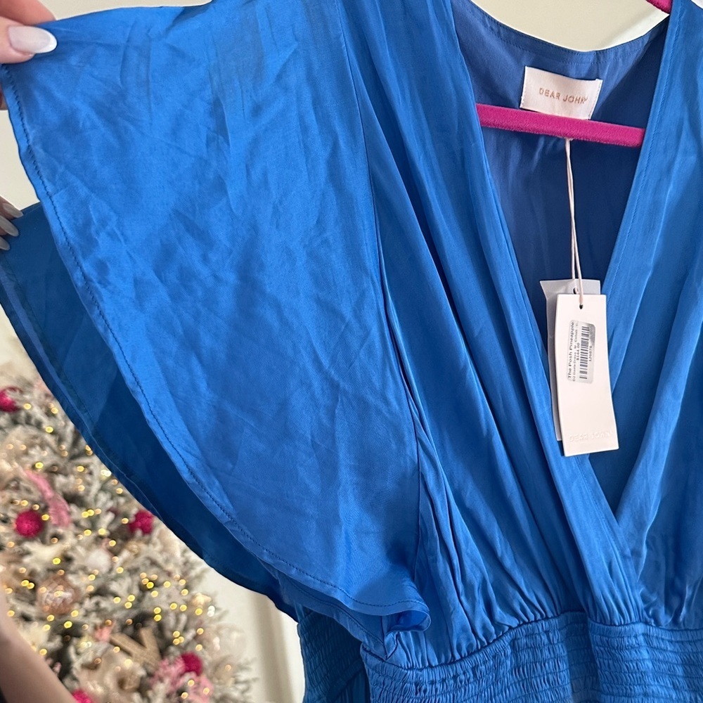 Dear John Sapphire Capri Blue Maxi Satin Dress - Picture 8 of 8